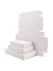 5/1pc-30*20*8/25*25*5cm 白色可折疊禮品盒，設計簡約優雅堅固紙板運輸盒，適用於禮物、伴娘邀請、節日、生日、DIY包裝，大包裝，節日禮物的理想選擇，(附贈免費賀卡) - 白色款 - 查看 4