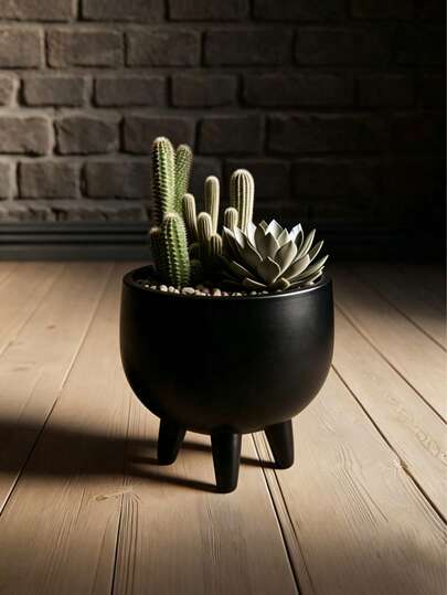 Medieval High Foot Planter, Retro High Foot Plant Container, Floor-Standing Greenery Planter Suitable For Living Room And Balcony, Four-Legged High Foot Planter, European Medieval Decorative Flower Pot. Adopting A Four-Legged High Foot Design, Recreating The Retro Medieval Aesthetics, Elevating The Planter, Suitable For Indoor Decoration, Bathroom Decoration Or Bedroom Decoration