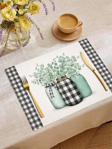 1pc Linen Placemat, Breakfast Mat, Coffee Mat, Coaster, Bowl & Plate Mat, Kitchen Accessory, Easy To Clean Placemat, Suitable For Home, Restaurant, Restaurant Decor, Holiday Gift, Gift For Friends, Multi-Piece Set - Multicolor - View 11