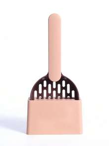 Plastic Cat Litter Scoop With Base, Self-Cleaning Cat Litter Box Scoop, Kitten Toilet Cleaning Tool, Cat Supplies - Multicolor - View 7