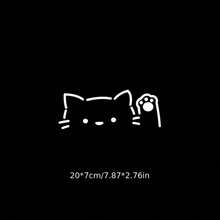 Cute Cat Peeking Waving Car Sticker For Windshield, Rear Window, Body Decoration - 1 pcs - View 3
