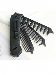 1PC 3-In-1 Men's Folding Comb, Oil Hair Comb, Slick Back Comb, Wide Tooth Textured Styling Comb, Portable Travel Folding Comb, Suitable For Home Use, Portable Folding Comb Men's Cool Tool, Street Fashion - 3-in-1 Comb - View 9