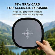 12x12 Inch(30*30cm) 2 In 1 Double‑Sided 18% Gray White Balance Card Foldable Photography Reference Reflector With Carry Bag For DSLR Camera Calibration - View 5