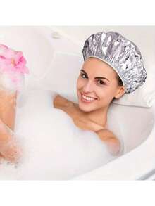 50pcs Waterproof Warm Shower Caps, Suitable For All Hair Types, Hair Dyeing & Styling Care Caps, Aluminum Foil Hair Mask Caps (Aluminum Foil Caps Are Fragile, Please Open Carefully When Using) - A - View 7