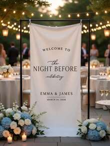 Customized Wedding Welcome Sign, Wedding Fabric Welcome Sign, Modern Wedding Welcome Banner, Fabric Sign Customized Wedding Banner, Bohemian Wedding, Bridal Shower Sign Personalized Name Customized Wedding Sign, Customized Minimalist Welcome Sign, Fabric Welcome Sign, Wedding Decor, Customized Fabric Wedding Sign, Personalized Party Decor, Minimalist Sign, Fabric Sign, Wedding Wedding Welcome Sign, 3 Types Of Fabrics For Banner, Personalized Party Decor, Minimalist Sign, Fabric Sign, Wedding Wedding Welcome Sign - Multicolor - View 5