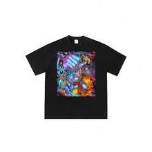 Local Warehouse Items Women's ClothesPokémonss-Machamps-Dynamic-Fist-Strike Summer Anime Character Print T-Shirt Unisex Crew Neck Casual Streetwear Topsmotif Women Clothes - 黑色 - 查看 1