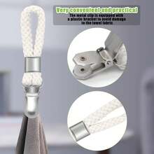 2/5 Pcs Hanging Tea Towel Clips, Metal Kitchen Towel Clips With Hanging Loop, Cloth Hook Clips, Suitable For Home Kitchen Bathroom Cabinet, Can Be Used As Hangers - Multicolor - View 4