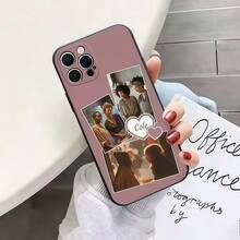 1 pieza Funda de teléfono de TPU líquido, funda de teléfono con imagen personalizada, funda blanda con patrón personalizado, funda de teléfono para parejas, personalización de fotos antideslizante de alta definición, diseño antideslizante y grueso, impresa con vida, familia, flores beige y otras fotos variadas, elegante y de moda, colores ricos, versátil, personalización única, compatible con iPhone, serie Galaxy y otros modelos. - Negro - Ver 3