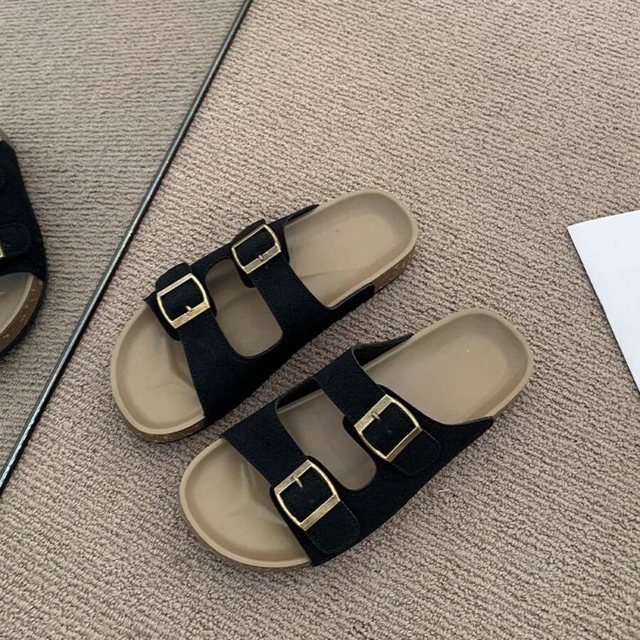 Ciabatte da donna con suola spessa per l'estate, sandali da spiaggia casual retrò Boken, scarpe sportive casual da esterno - Versione nera aggiornata - Visualizzare 1