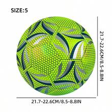 1个亮绿色荧光专业足球 - 高品质PU材质比赛用球，适用于户外训练 - 綠色 - 查看 7
