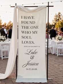 Customized Wedding Welcome Sign, Wedding Fabric Welcome Banner, Modern Wedding Welcome Banner, Fabric Sign Customized Wedding Banner, Bohemian Wedding, Bridal Shower Sign Personalized Name Customized Wedding Sign, Customized Minimalist Welcome Sign, Fabric Welcome Sign, Wedding Decoration, Customized Fabric Wedding Sign, Personalized Party Decoration, Minimalist Sign, Fabric Sign, Wedding Welcome Sign, 3 Fabric Options For Banner, Personalized Party Decoration, Minimalist Sign, Fabric Sign, Wedding Welcome Sign - Multicolor - View 4