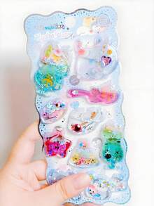 3D Crystal Stickers, Children's Educational Handicraft, 3D Holographic Gem Stickers, Liquid Dynamic 3D Stickers, Creative Stickers For Phone, Computer, Rewards - Multicolor - View 15