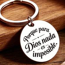 1pc Spanish Inspired Keychain, Religious Quote, Believer Gift, Perfect Gift, With Ring Clasp Accessory, Suitable For Men And Women - F - View 4