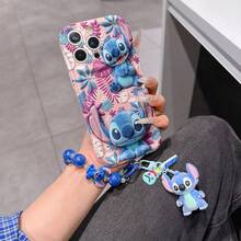 Disney Has Authorized, Phone Case - Chain Set, The Stitch Lilo & Stitch 3D Phone Case Plus A Silicone 3D Stitch Bracelet With Metallic Ring Removable Bracelet, Stitch And Angel Pattern, Compatible With Iphone17/16/15/14/13/12/11/XS/XR/X Plus Pro Max, A Stylish Cartoon Phone Case, The Perfect Gift Choice, Phone Protection, Durable Phone Cover, Great Gift For Friends And Family. - trắng - Xem 6