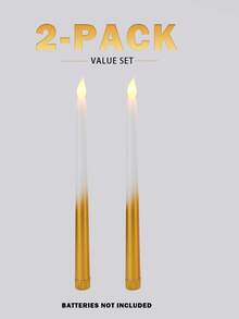 2/5/12pcs LED Long Stem Gold Electronic Candle Lights, Halloween Candle Lights, Christmas Decoration Lights, Romantic Flameless Candle Lights, Perfect For Valentine's Day, Restaurant, Wedding, Mother's Day Gift, Home Decor, Batteries Not Included - Half Gold - View 9