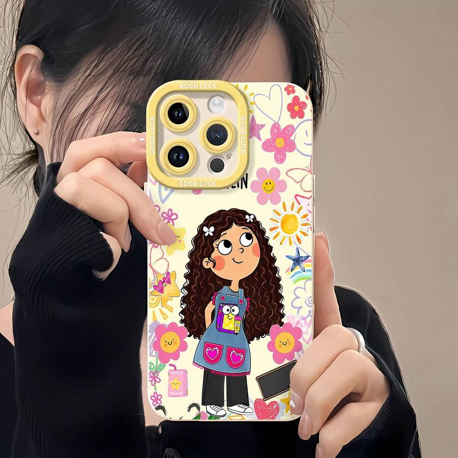 Funda para móvil con ilustración de Miss Aylin, compatible con Samsung, Apple, VIVO, OPPO, y Honor. Fabricada en TPU, ofrece protección contra golpes y caídas. Un regalo ideal para amigos y familiares. - Blanco - Ver 1