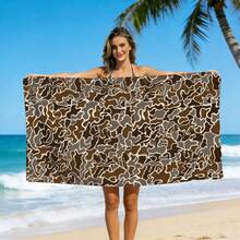 1pc Large Summer Vacation Outdoor Travel Swimming Bath Towel, Sand-Proof Cabana Striped Extra Large Vintage Bohemian Style Beach Towel, Suitable For Outdoor Activities And Vacation Preparation, Round Turkish Beach Towel - F - View 2