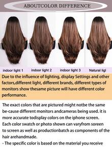 Natural Deep Brown Highlighted Long Wavy Layered Wig 61cm Middle Part Synthetic Fiber Wig Suitable For Daily Fashion, Halloween Christmas Party, Gothic Witch Cosplay, Comes With Wig Cap - Brown Highlight - View 10