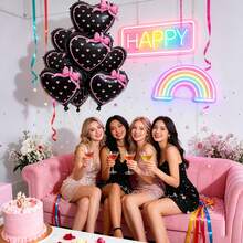 Juego de 2/5 globos de lámina de aluminio con estampado de corazón y margarita, lazo de amor, adecuado para fiesta de cumpleaños, aniversario, baile de graduación, propuesta, decoración de baby shower, confesión, decoración de accesorios para fotos, aniversario, decoración de pared de fondo. - Ver 6
