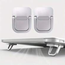 1 Set Soporte para portátil ajustable de 2 velocidades, soporte de computadora con enfriador, base portátil plegable elevada, invisible, plegable, soporte ergonómico de escritorio, adecuado para portátiles de 10-18 pulgadas, tabletas, teclados y teléfonos - Material de aleación de aluminio - aleación de aluminio - Ver 8