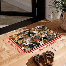 1pc, Home Decor, Puppy Pattern Print, Diatomaceous Earth Rug, Easy To Clean, 3D Print Rectangular, Suitable For Doorway, Living Room, Kitchen, Bedroom, Hallway, Bathroom, Laundry Room - Polyester Rug, Suitable For Indoor And Outdoor Home Decor - Multicolor - View 13