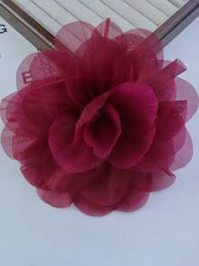Broche de rosa de tela de organza hecho a mano de 12cm, accesorio elegante y de moda adecuado para bodas, atuendos de vacaciones - rosas - Ver 9