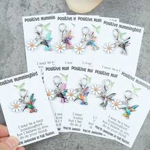 9pcs Unique Hummingbird Keychains, Charming Hummingbird Creative Keychains Accessories, Fashion Keychains For Men & Women Handbags, Coin Purses, Suitable For Family Gatherings, Birthdays, Holidays, Party Decorations. - Multicolor - View 3