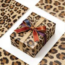 20 Sheets Leopard Print Gift Wrapping Paper + 10 Meters Jute Rope Gift Wrapping Set, Gift Wrapping Paper, Leopard Design, Birthday Gift Wrapping Paper, Party Gift Wrapping, Essential For DIY Craft Enthusiasts - A - View 10