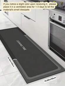1pc Rubber Material Kitchen Runner Rug, Colorful Geometric Print Pattern, Nordic Luxury Style Kitchen Mat, Long Runner Rug Laundry Room Rug, Thick Fabric With Comfortable Foot Feel, Easy To Clean, Machine Washable, Hand Washable, Practical Entryway Door Mat Home Decor Rug, Room Decoration, Suitable For Dining Room, Kitchen, Laundry Room, Indoor Doorway And Other Indoor Areas - Dark Grey - View 8
