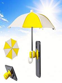 1 pièce Support de téléphone avec parapluie, mini parasol pour téléphone, ventouse style poing réglable, visière anti-éblouissement universelle, convient pour une utilisation en extérieur - A - Voir 11