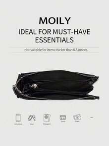 2025 New European And American Style Chain Small Square Bag, Fashion Rivet Pearl Decor, Versatile Shoulder Handbag - Black - View 8