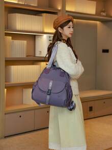 Sac à dos décontracté en nylon anti-vol pour femmes; Sac de navette multifonctionnel quotidien; Sac de voyage léger à poches multiples; Sac d'école minimaliste grande capacité; Sac à dos pratique, convient aux étudiants, infirmières, enseignants, professionnels des affaires, voyages, vacances, déplacements professionnels, trajets quotidiens, shopping, bureau, rendez-vous, randonnée, entraînement, travail, cadeaux d'anniversaire, cadeaux de fête, - Multicolore - Voir 9