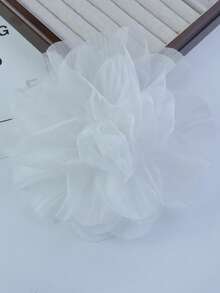 Broche de rosa de tela de organza hecho a mano de 12cm, accesorio elegante y de moda adecuado para bodas, atuendos de vacaciones - rosas - Ver 15