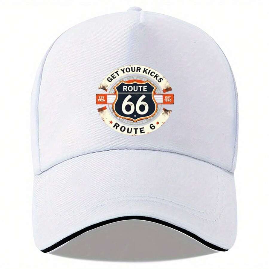 Ships In 24 Hours (DE/FR/ES/IT) | Retro "GET YOUR KICKS" Urban Culture Logo Cap – Lightweight, Durable, Adjustable Polyester | Unisex, Stylish, Casual, All Seasons - B - View 1