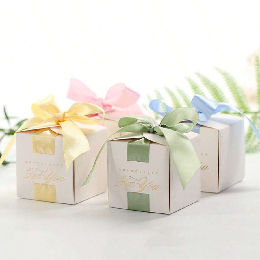 50pcs Square Blank Gift Boxes, White Boxes, Holiday Supplies