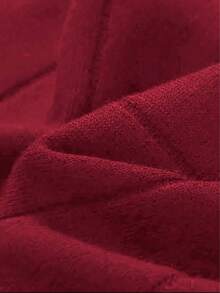 Men's Casual Sweater, Ribbed Knit, Crew Neck, Minimalist And Stylish For Everyday Wear - 酒紅色 - 查看 2