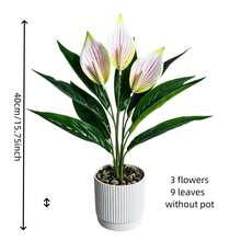4pcs Artificial Large Plant Set, Includes Multiple 12-Leaf Artificial Plants, Suitable For Outdoor, Christmas, Year-Round Indoor/Outdoor Potted Plants, Applicable For Weddings, Offices, Hotels, UV Resistant, Low Maintenance Photography Props - Multicolor - View 11