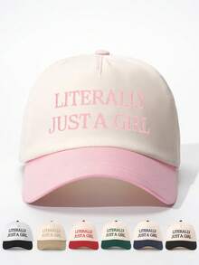 1pc Women's Embroidered "I'm Literally Just A Girl" Baseball Cap, Adjustable Outdoor Sun Protection Hat For Spring Autumn Travel Beach Vacation, Unisex Y2k Style Cap - Baseball Cap - View 28