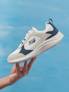 Skechers FLECTION 3.0 男士系带休闲运动鞋，减震跑步鞋，适合慢跑、旅行、日常休闲户外穿着 - 乳白色 - 查看 2