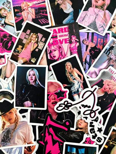 Bộ 50 sticker ROSÉ APT phiên bản giới hạn, sticker graffiti K-Pop, sticker phong cách Y2K màu hồng, thích hợp dán lên ốp điện thoại, vali, bình nước, sổ tay tự làm, đồ sưu tầm K-Pop.