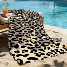 1pc Classic Leopard Print Full Pattern Beach Towel, Sand-Proof Quick-Dry Absorbent Microfiber Pool Towel, Animal Print Lightweight Summer Travel Swimming Beach Accessory - A - View 5