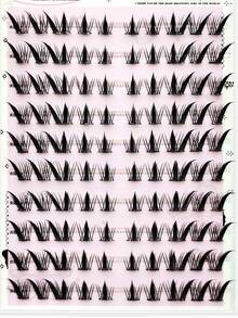 100Pcs Glue-Free Fox Lashes, Slant Design With Black Band, Reusable For Daily Makeup - View 7