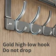 1pc Fashion Metal Over-The-Door Hook, Multi-Functional Easy-To-Install Over-The-Door Storage Rack, Bathroom-Specific Easy-To-Install Wall-Mounted Clothes Rack, Space-Saving Storage Rack, Suitable For Bedroom, Bathroom And Kitchen Organization And Storage - Multicolor - View 9