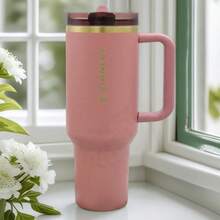 STANLEY Limited Edition Antique Pink 40oz ProTour Tumbler Rare Collector's Piece Flip Straw Leakproof Tech Double-Wall Vacuum Insulation Stainless Steel All-Day Cold Hot Retention Soft Matte Aesthetic Luxury Gift Ready Travel Mug - Màu hồng gỉ - Xem 3