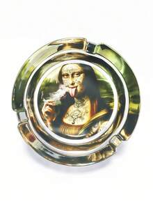 3.34-Inch Round Creative Pattern Glass Ashtray, Cartoon Theme Ashtray Decor, Home Decoration Ashtray, Holiday Gift For Friends - Creative Patterns - View 8