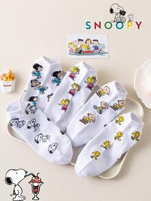 10/5/1 Paar Snoopy Herren Kurzsocken, Welpenmuster Niedrige Socken, Schweißabsorbierend Lässig Vielseitig Mode Sport Socken, Cartoon - Verschiedenfarbig - Übersicht 5