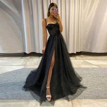 New European And American Style Spaghetti Strap Evening Dress With Side Slit, Long Elegant Party Dress - 紫色 - 查看 7