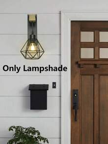 1 pieza Pantalla de lámpara de arte de hierro geométrico negro, luz colgante de estilo industrial minimalista, lámpara de pared, accesorio de luz de techo, pantalla de lámpara de metal hueco creativo, crea tu propio estilo de iluminación (Solo pantalla de lámpara, sin otros componentes eléctricos) - estilo industrial - Ver 11