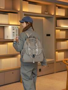 Sac à dos décontracté en nylon anti-vol pour femmes; Sac de navette multifonctionnel quotidien; Sac de voyage léger à poches multiples; Sac d'école minimaliste grande capacité; Sac à dos pratique, convient aux étudiants, infirmières, enseignants, professionnels des affaires, voyages, vacances, déplacements professionnels, trajets quotidiens, shopping, bureau, rendez-vous, randonnée, entraînement, travail, cadeaux d'anniversaire, cadeaux de fête, - Multicolore - Voir 12