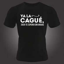 Funny Short Sleeve T-Shirt For Men - Summer Top In Spanish - Black - View 1